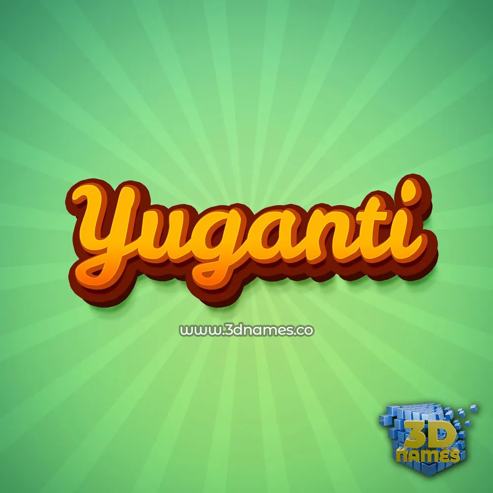 yuganti in Green Rays style - 3D name wallpaper