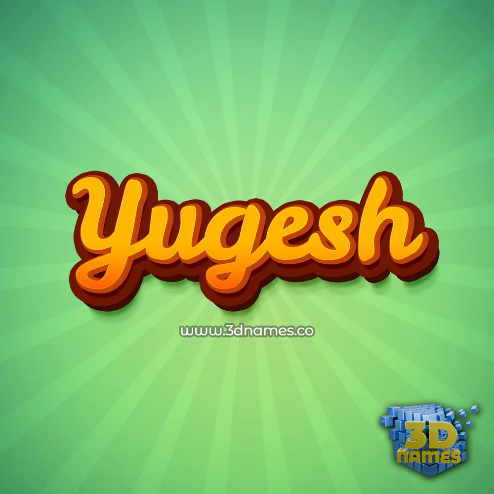yugesh in Green Rays style - 3D name wallpaper