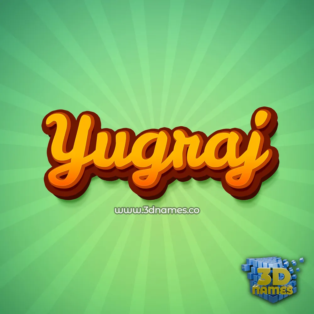 yugraj in Green Rays style - 3D name wallpaper