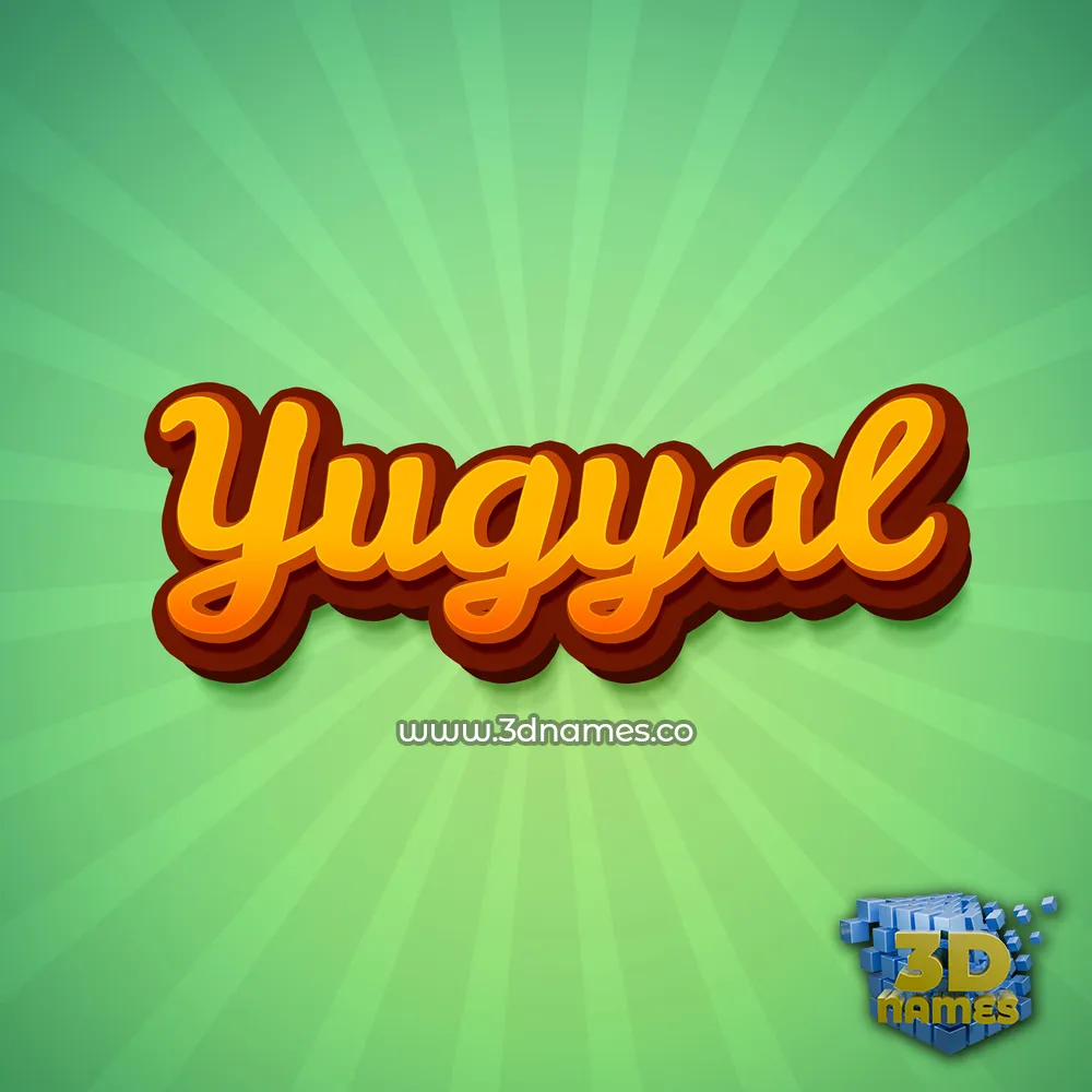 yugyal in Green Rays style - 3D name wallpaper