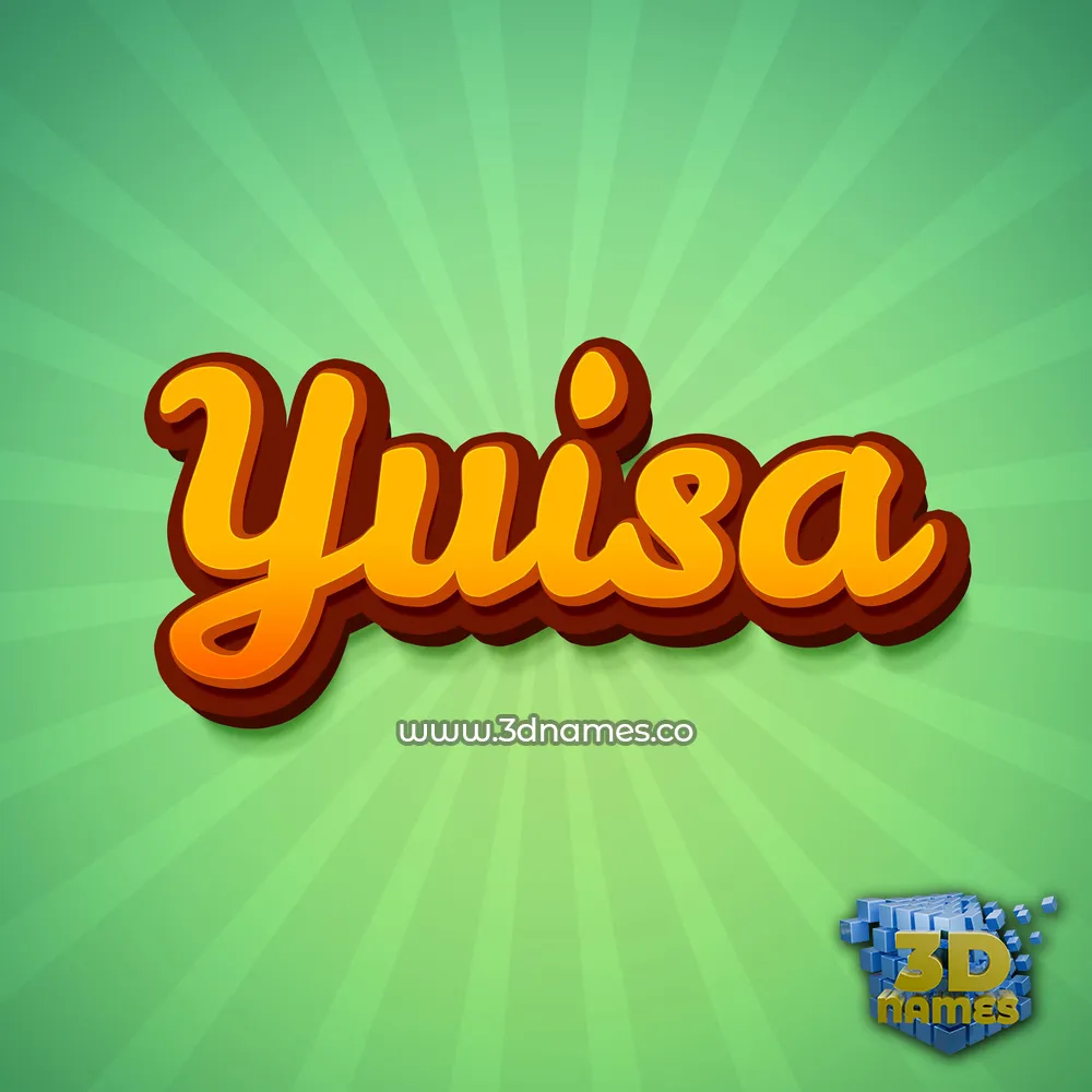 yuisa in Green Rays style - 3D name wallpaper
