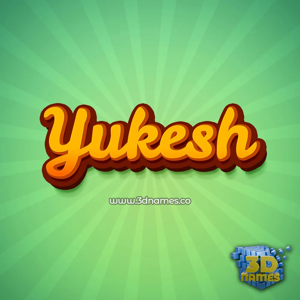 yukesh in Green Rays style - 3D name wallpaper