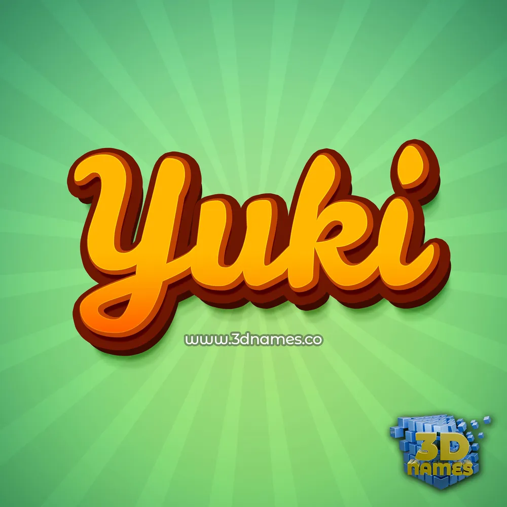 yuki in Green Rays style - 3D name wallpaper