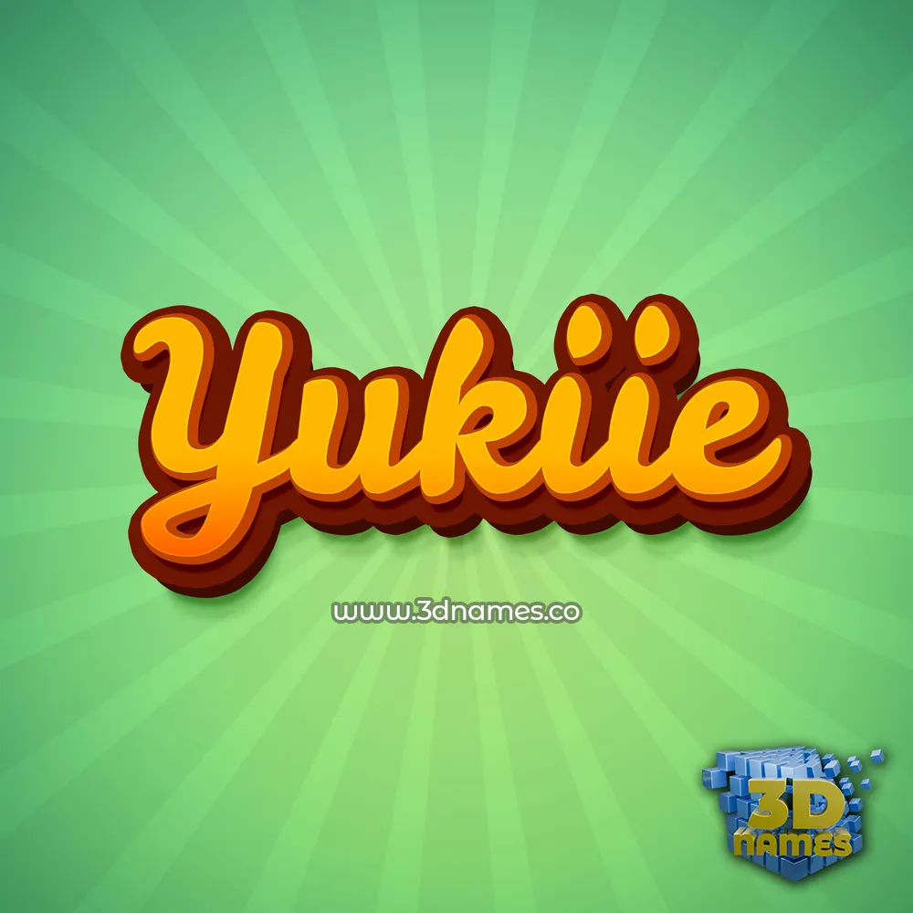 yukiie in Green Rays style - 3D name wallpaper