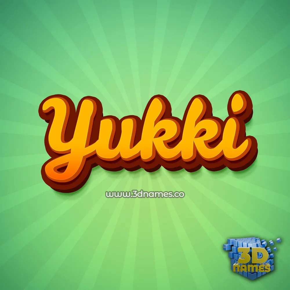 yukki in Green Rays style - 3D name wallpaper
