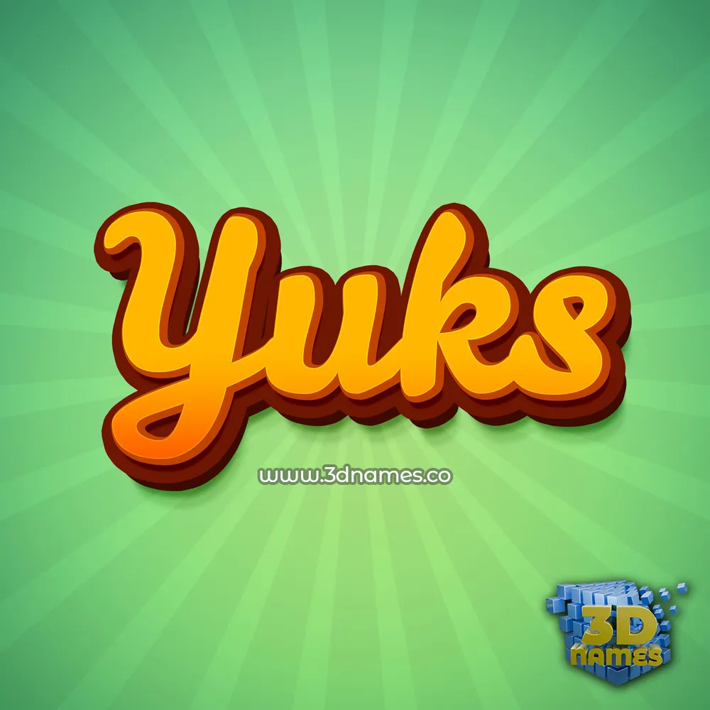 yuks in Green Rays style - 3D name wallpaper