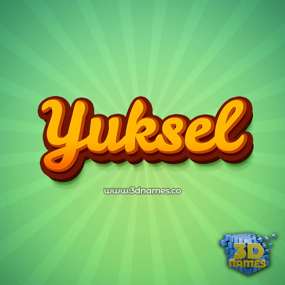 yuksel in Green Rays style - 3D name wallpaper