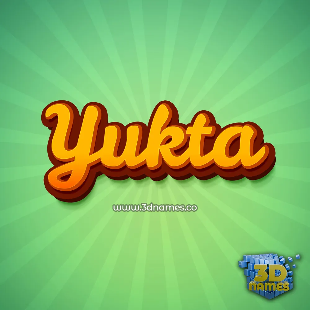 yukta in Green Rays style - 3D name wallpaper