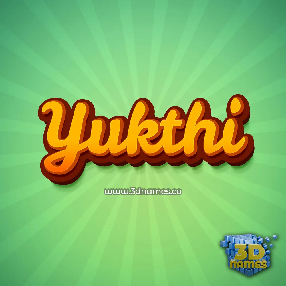 yukthi in Green Rays style - 3D name wallpaper