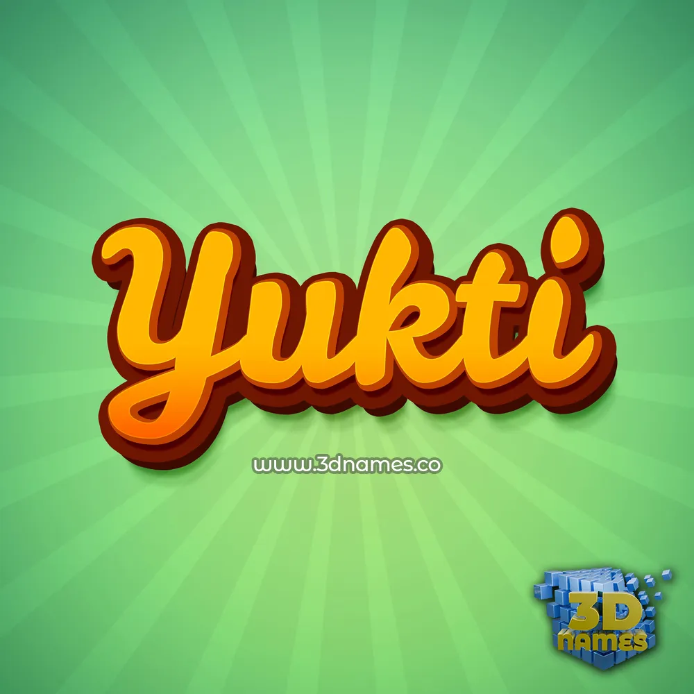 yukti in Green Rays style - 3D name wallpaper