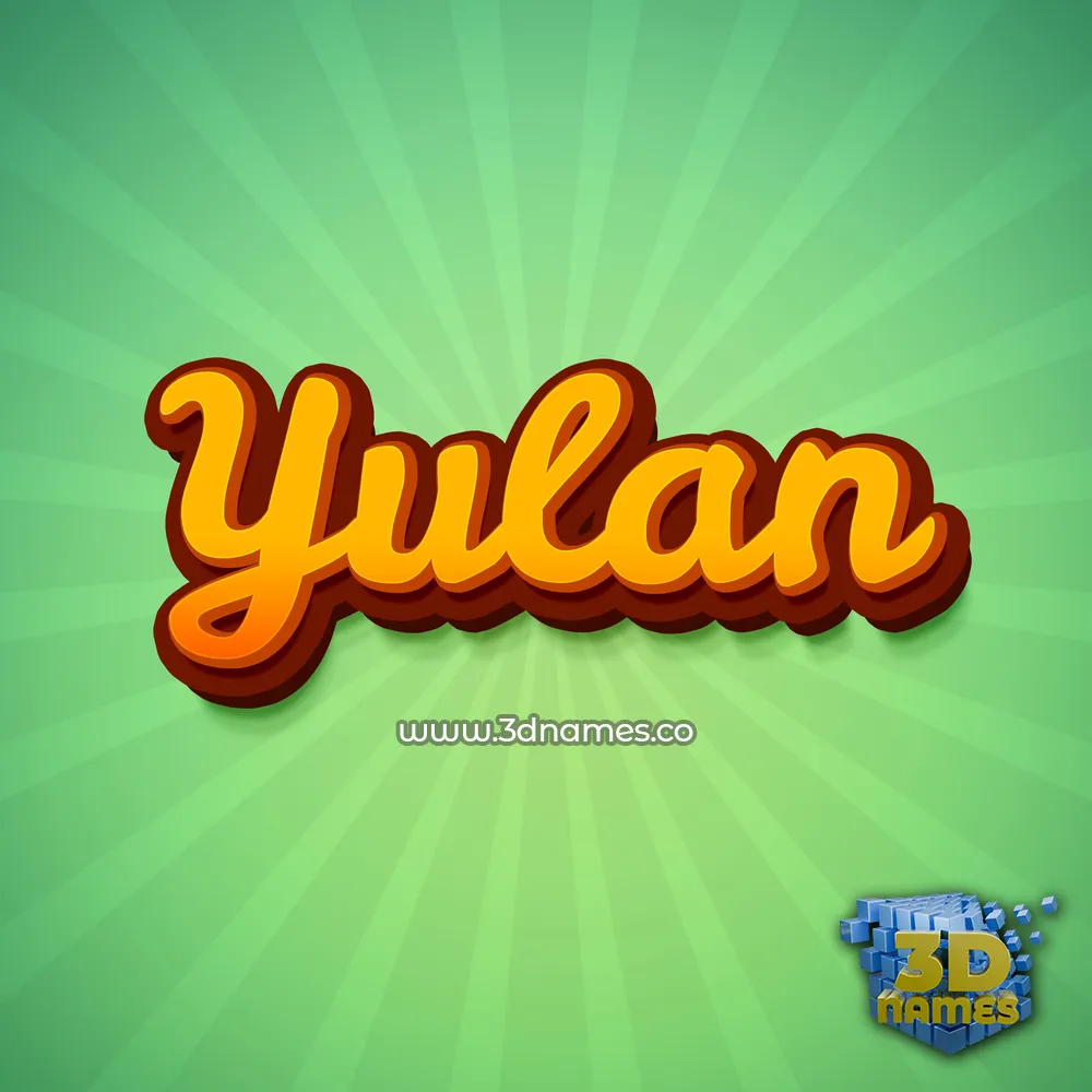 yulan in Green Rays style - 3D name wallpaper