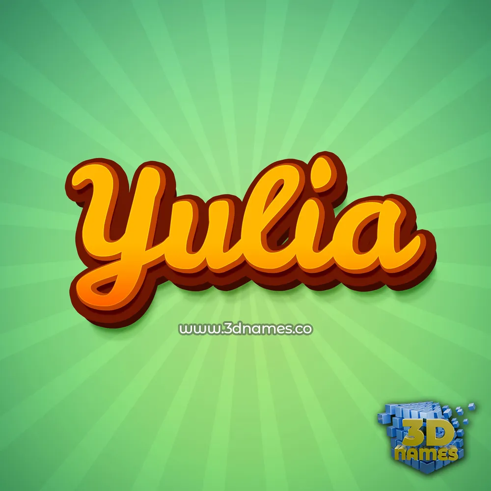 yulia in Green Rays style - 3D name wallpaper