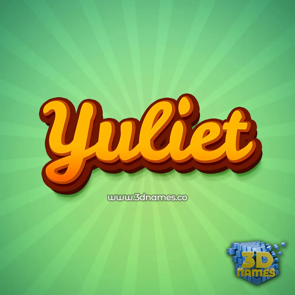 yuliet in Green Rays style - 3D name wallpaper