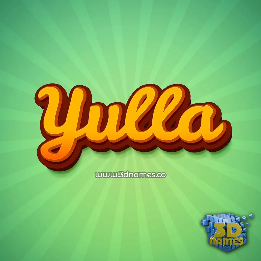 yulla in Green Rays style - 3D name wallpaper