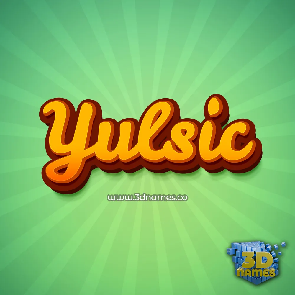 yulsic in Green Rays style - 3D name wallpaper