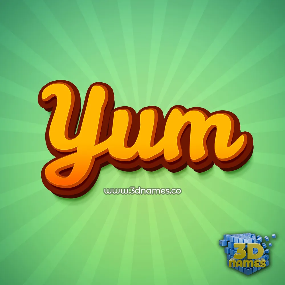 yum in Green Rays style - 3D name wallpaper