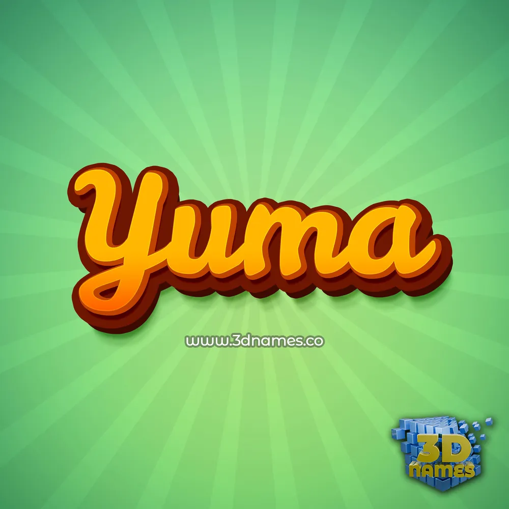 yuma in Green Rays style - 3D name wallpaper