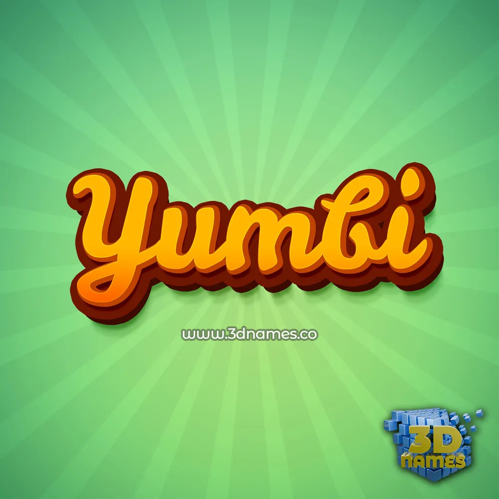 yumbi in Green Rays style - 3D name wallpaper