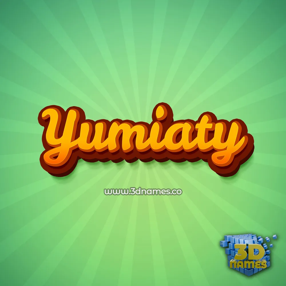 yumiaty in Green Rays style - 3D name wallpaper