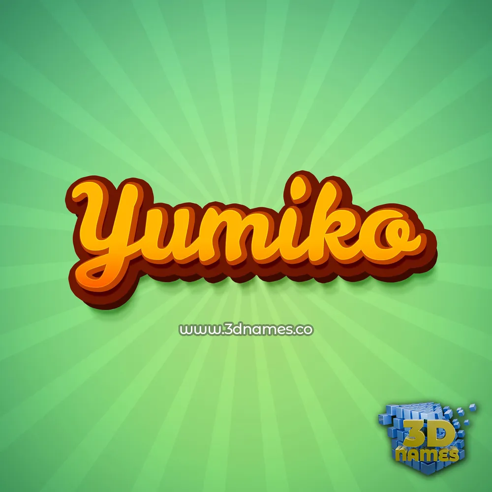 yumiko in Green Rays style - 3D name wallpaper