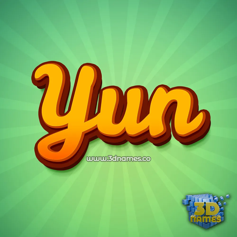 yun in Green Rays style - 3D name wallpaper