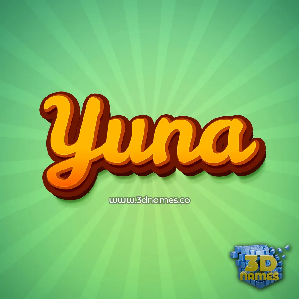 yuna in Green Rays style - 3D name wallpaper