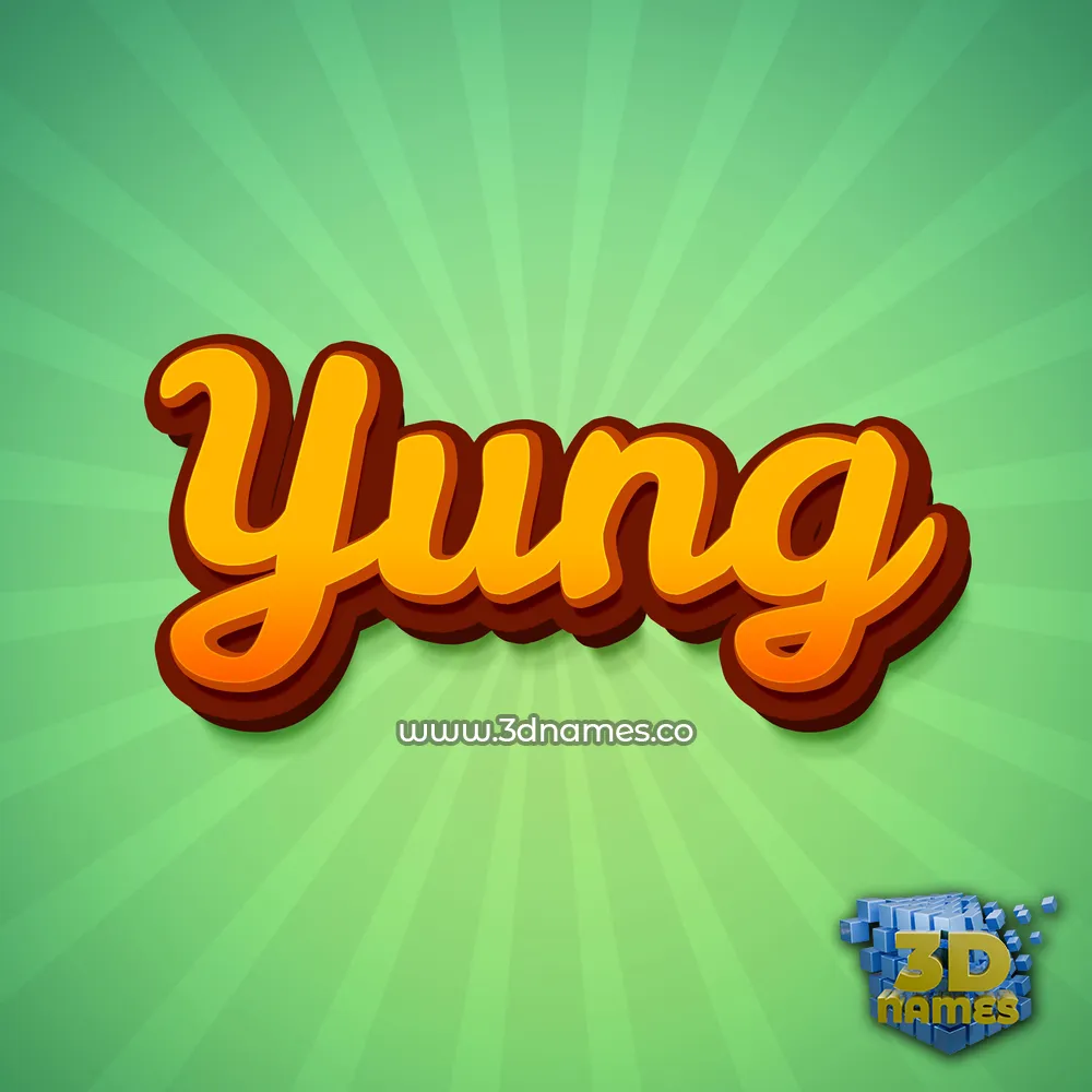 yung in Green Rays style - 3D name wallpaper