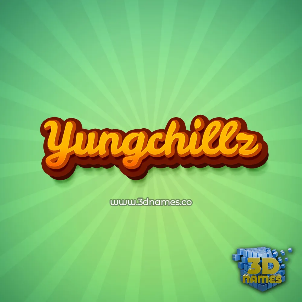 yungchillz in Green Rays style - 3D name wallpaper