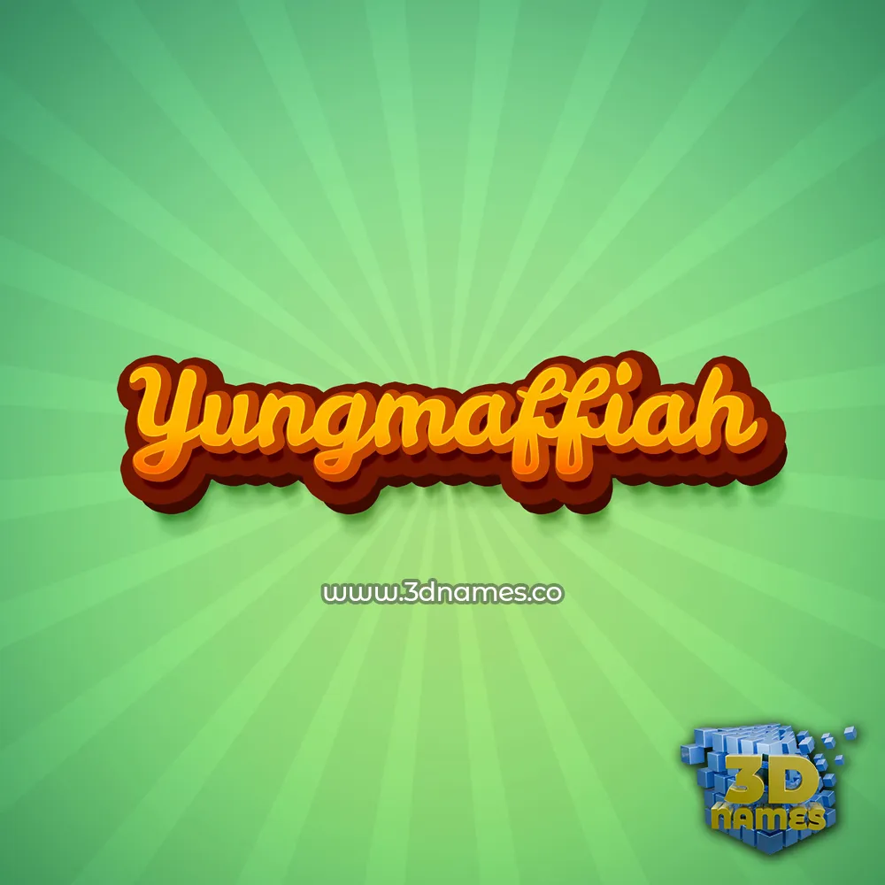 yungmaffiah in Green Rays style - 3D name wallpaper