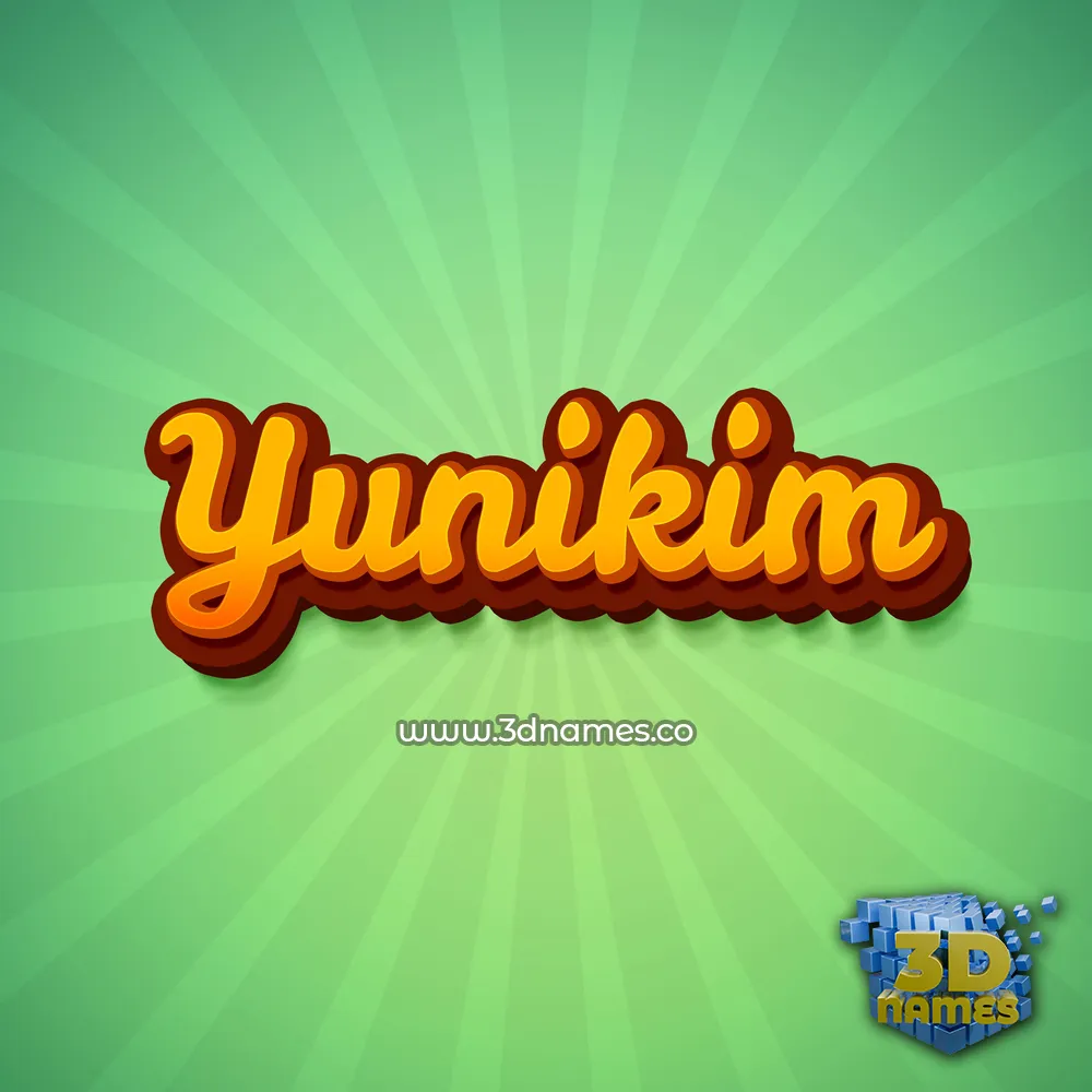 yunikim in Green Rays style - 3D name wallpaper