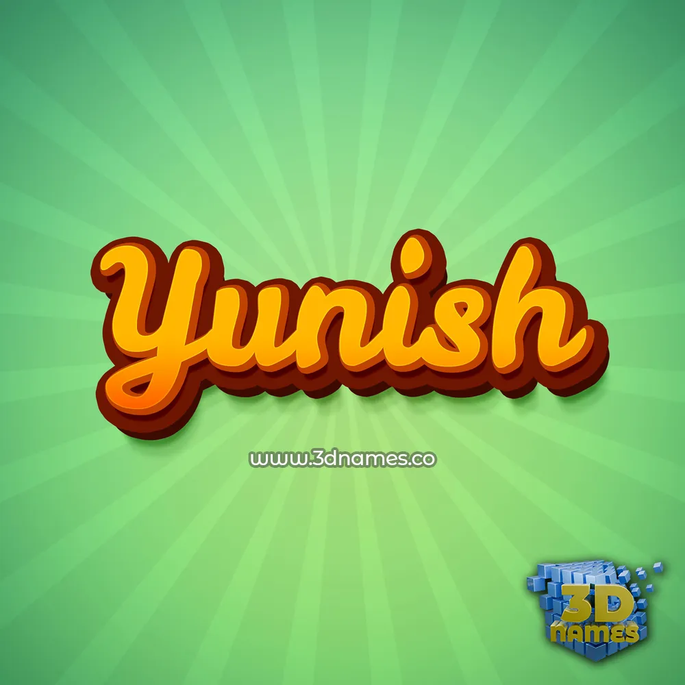 yunish in Green Rays style - 3D name wallpaper