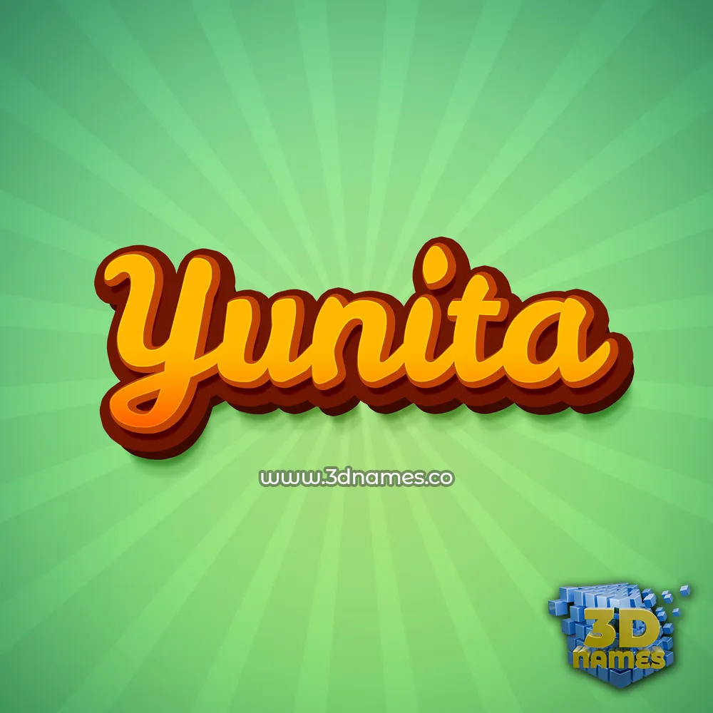 yunita in Green Rays style - 3D name wallpaper