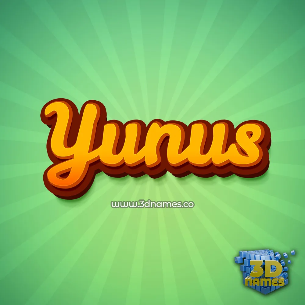 yunus in Green Rays style - 3D name wallpaper