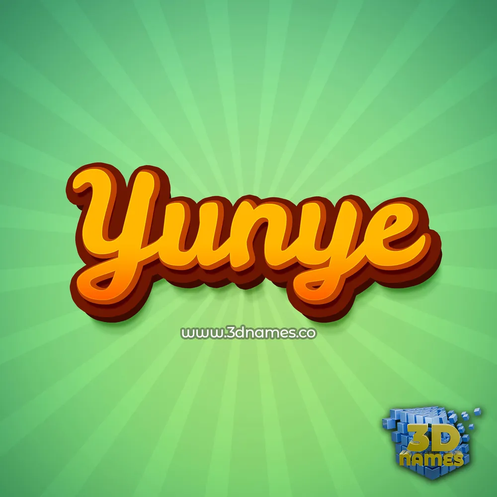 yunye in Green Rays style - 3D name wallpaper