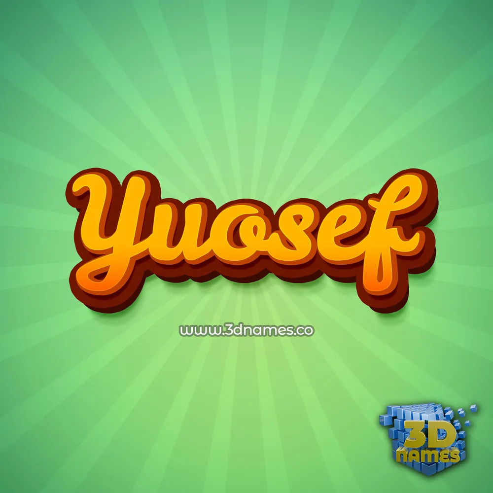 yuosef in Green Rays style - 3D name wallpaper