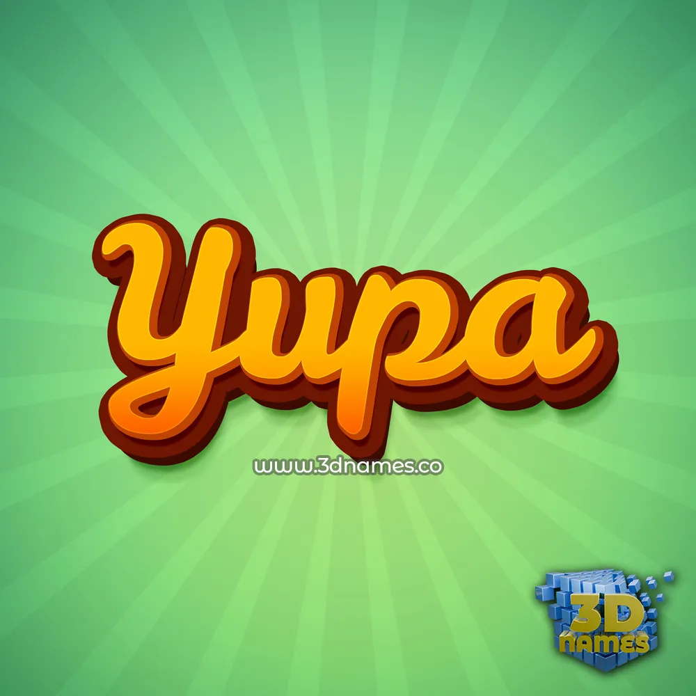 yupa in Green Rays style - 3D name wallpaper
