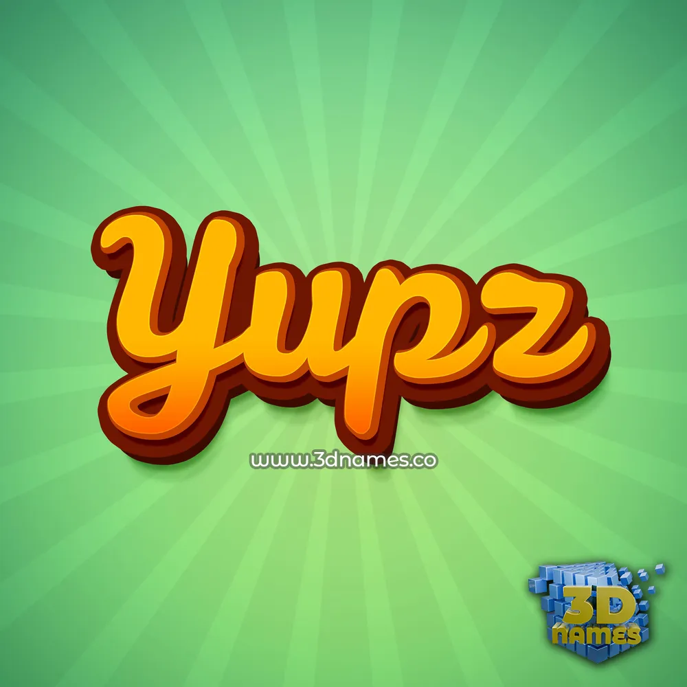 yupz in Green Rays style - 3D name wallpaper