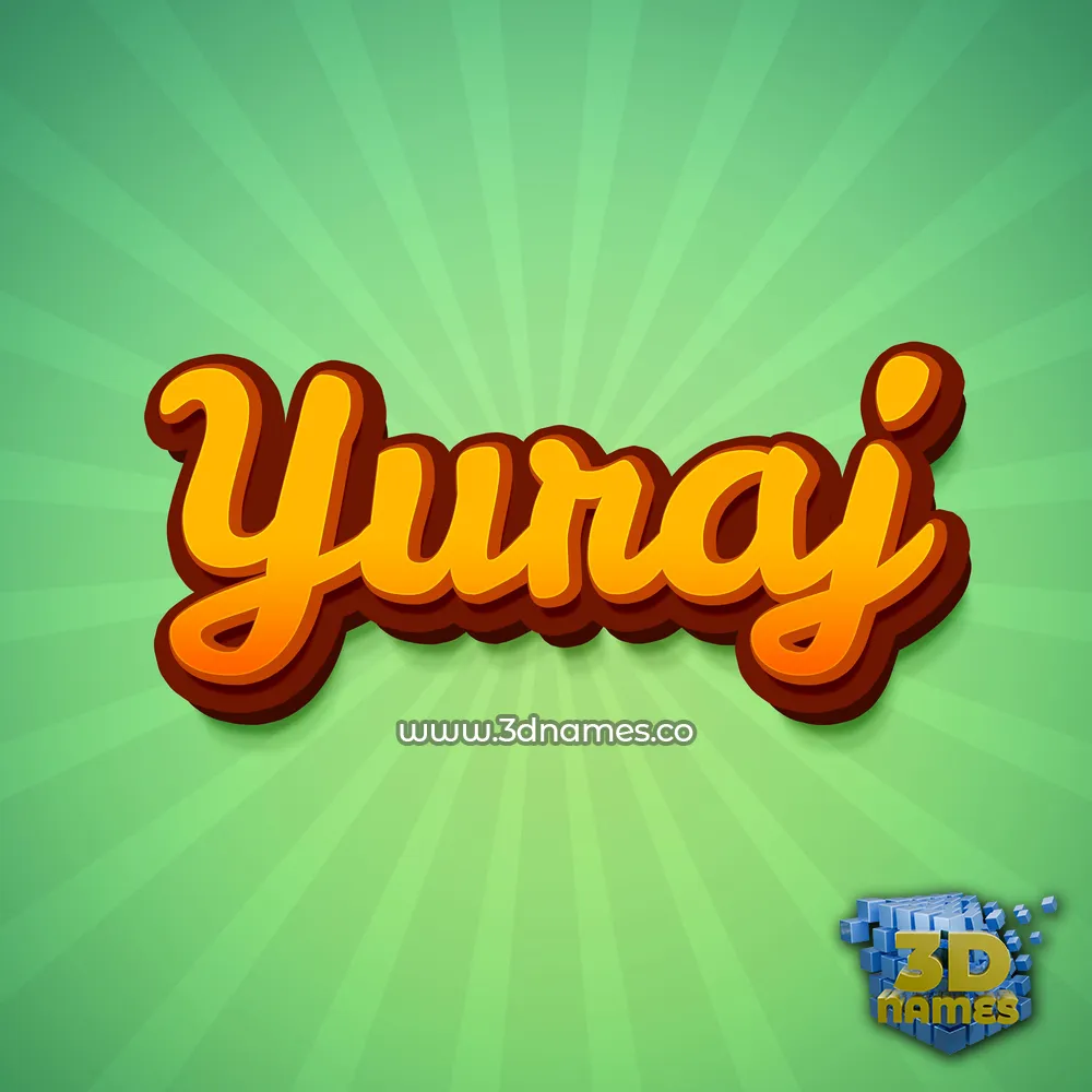 yuraj in Green Rays style - 3D name wallpaper