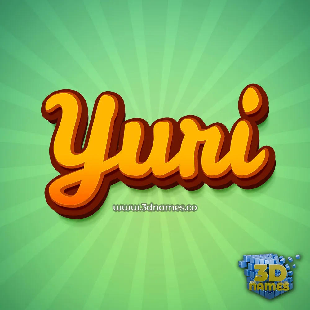 yuri in Green Rays style - 3D name wallpaper