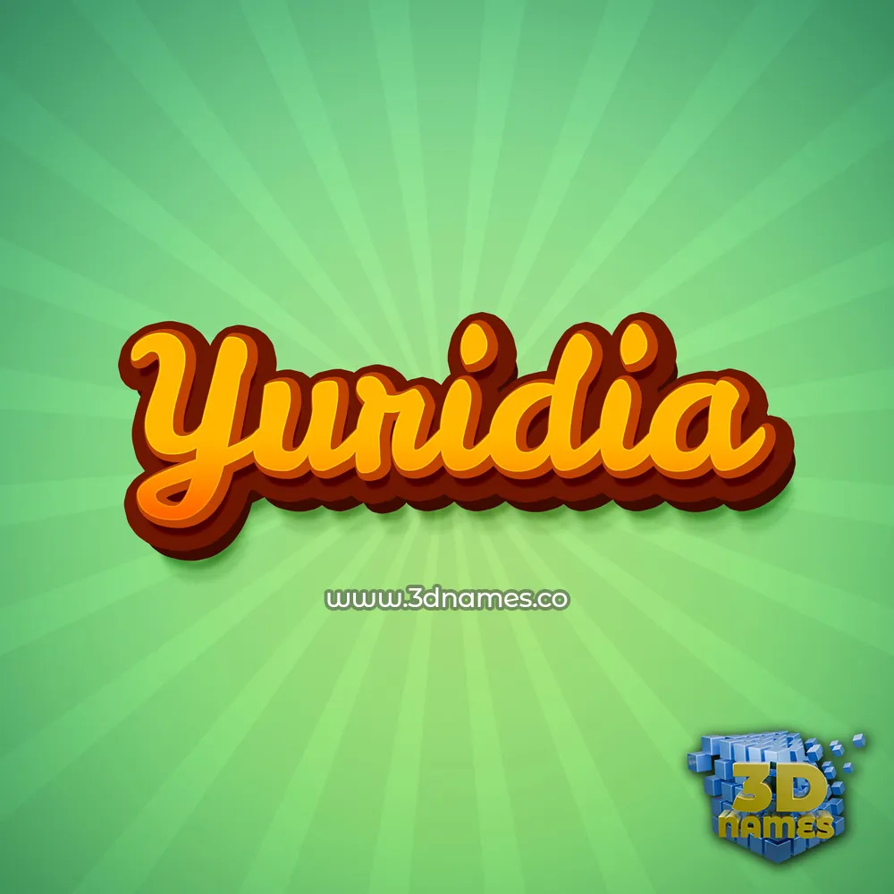 yuridia in Green Rays style - 3D name wallpaper