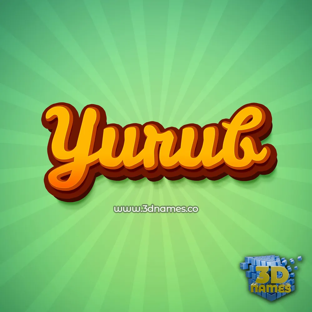 yurub in Green Rays style - 3D name wallpaper