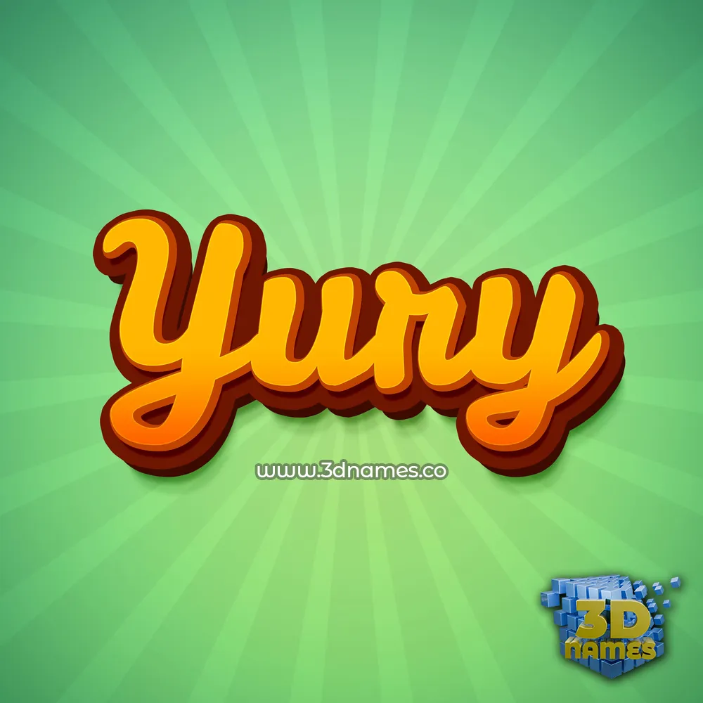 yury in Green Rays style - 3D name wallpaper