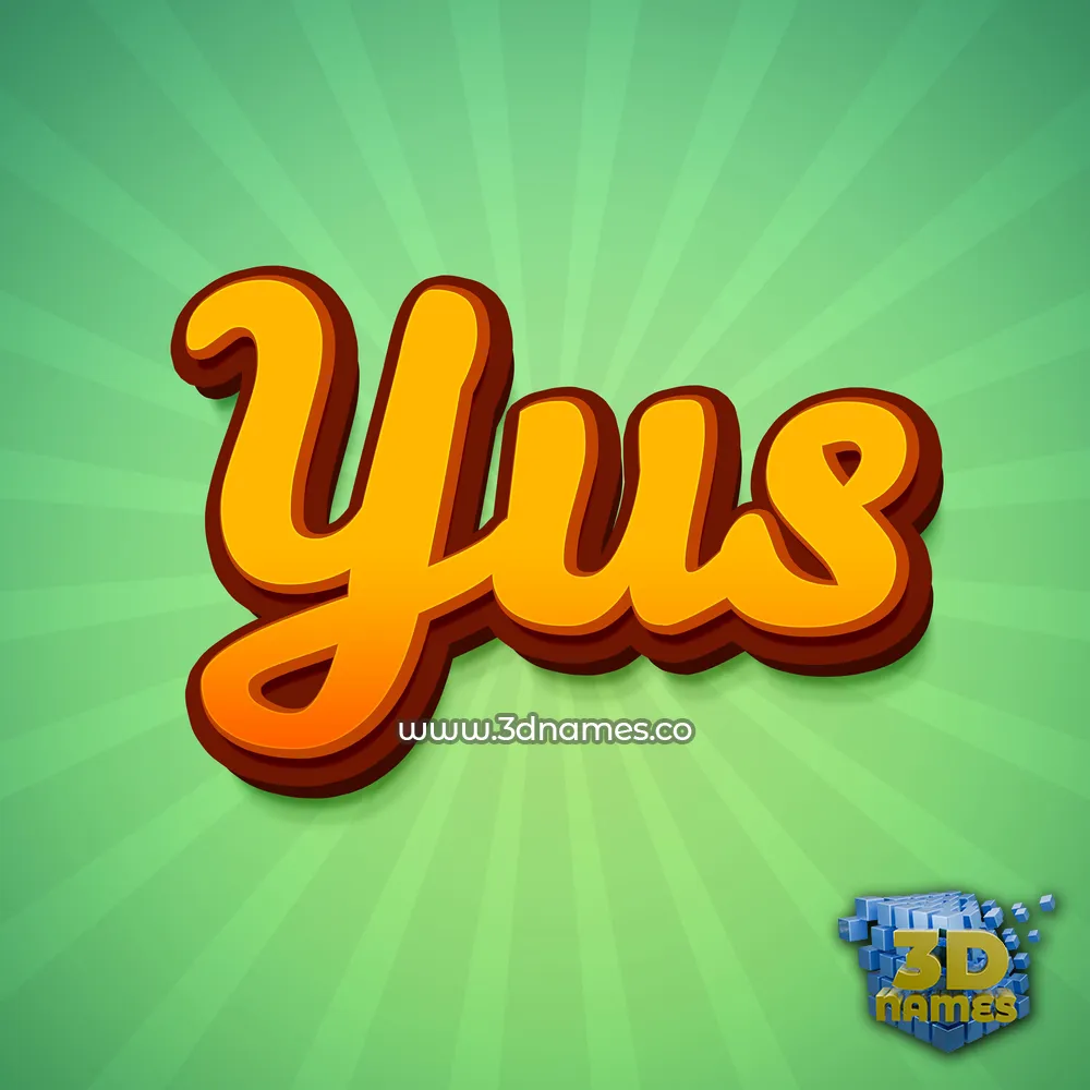 yus in Green Rays style - 3D name wallpaper
