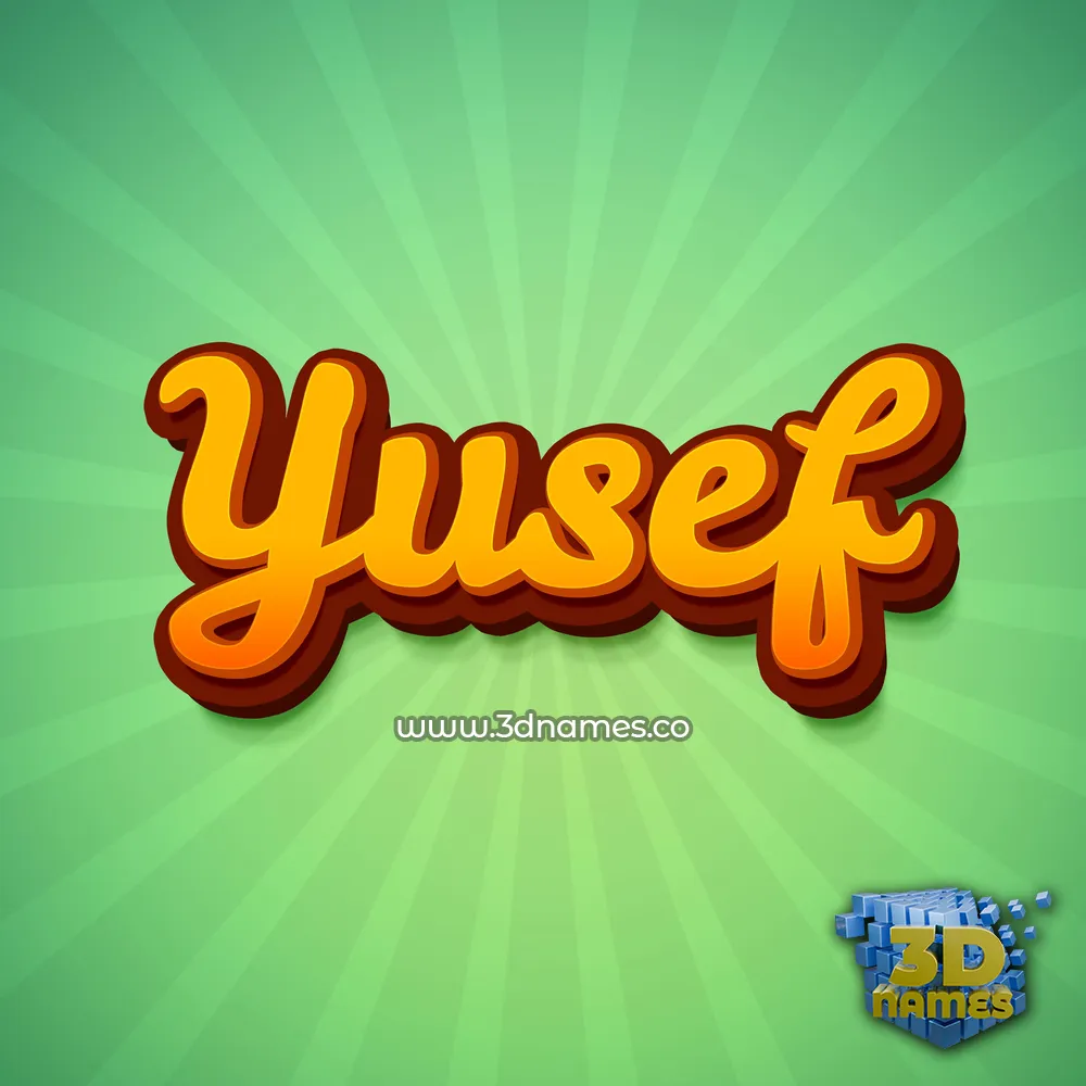 yusef in Green Rays style - 3D name wallpaper