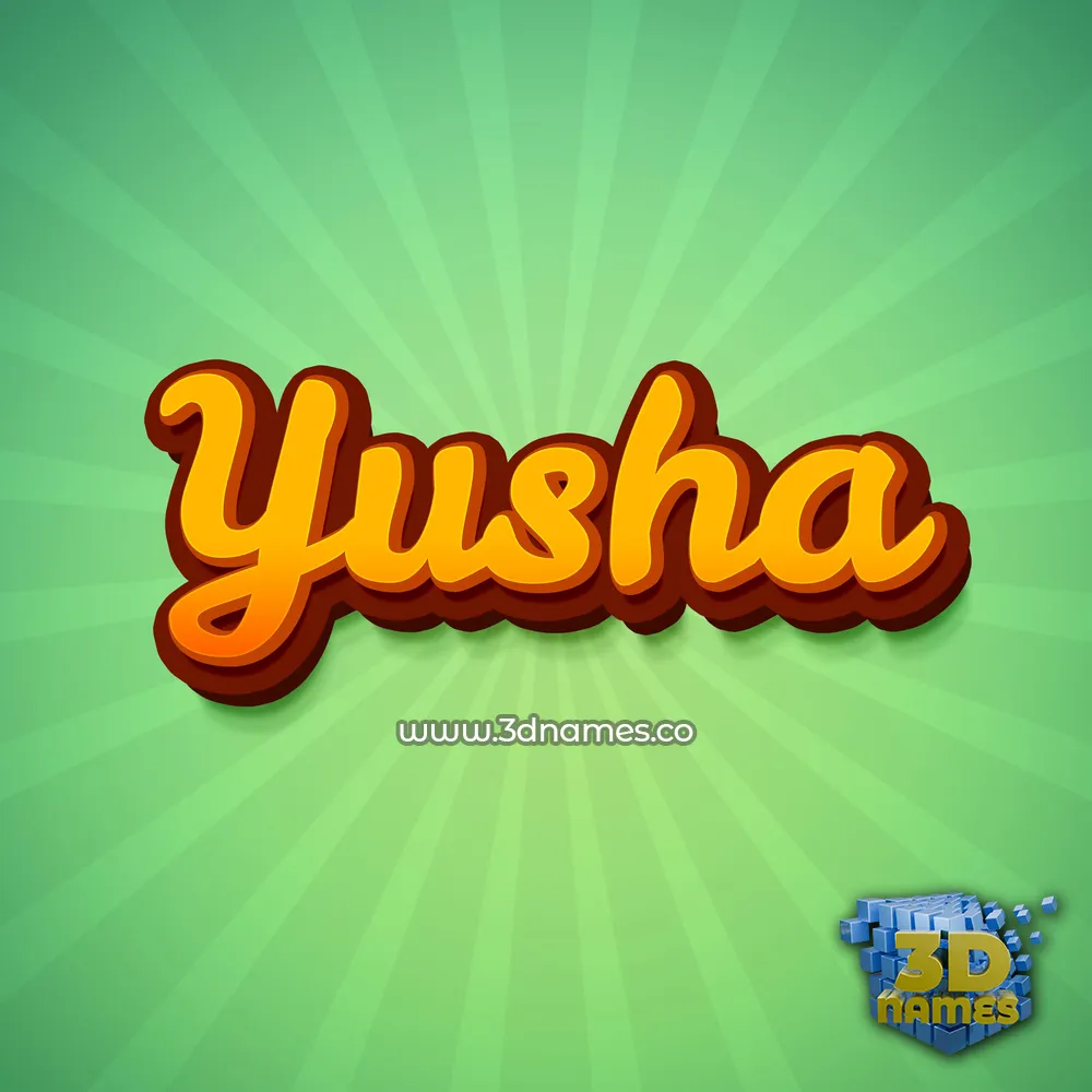 yusha in Green Rays style - 3D name wallpaper