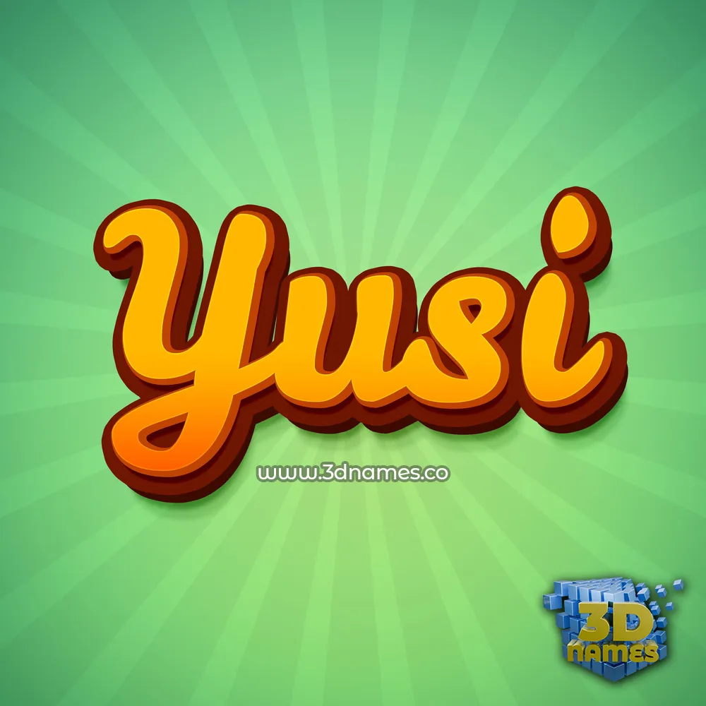 yusi in Green Rays style - 3D name wallpaper