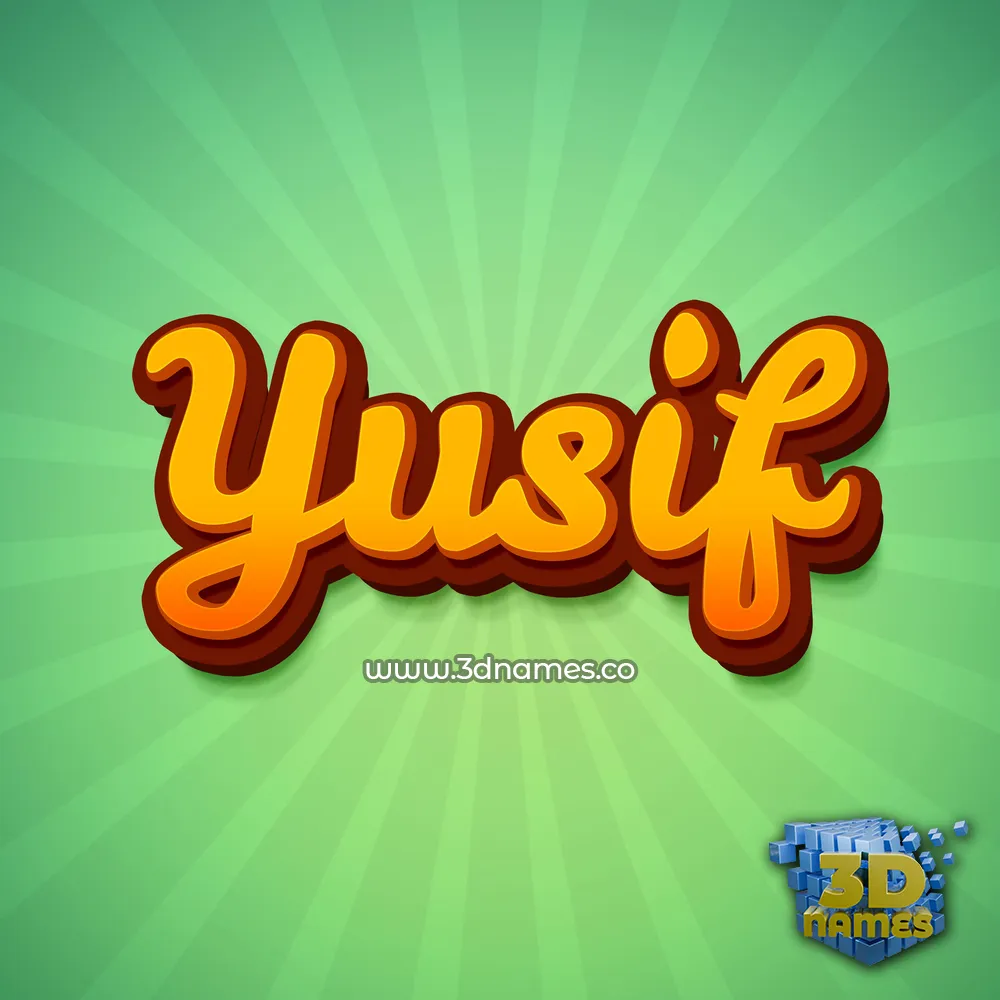 yusif in Green Rays style - 3D name wallpaper