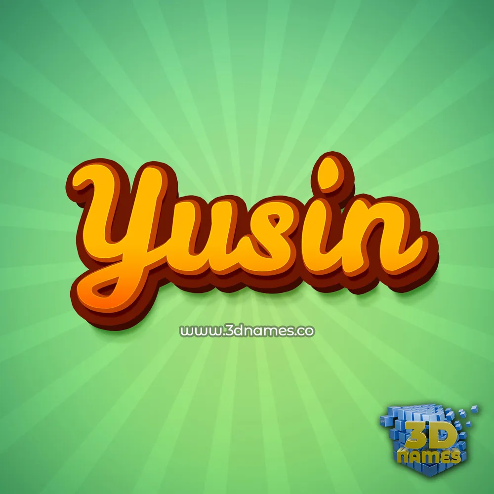 yusin in Green Rays style - 3D name wallpaper