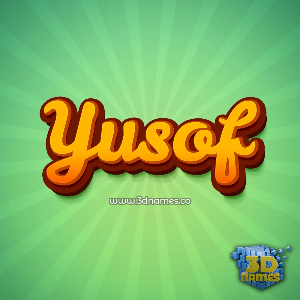 yusof in Green Rays style - 3D name wallpaper