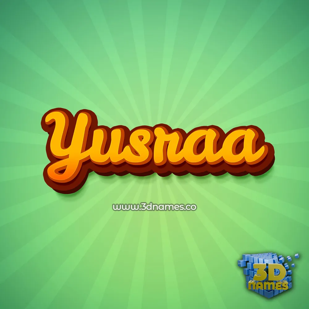 yusraa in Green Rays style - 3D name wallpaper